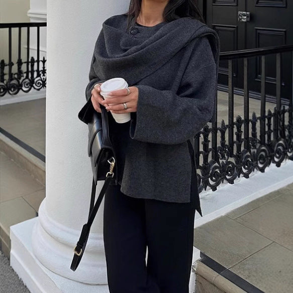 Damen Oversized Strickjacke mit elegantem Schnitt und voluminösen Ärmeln R&B