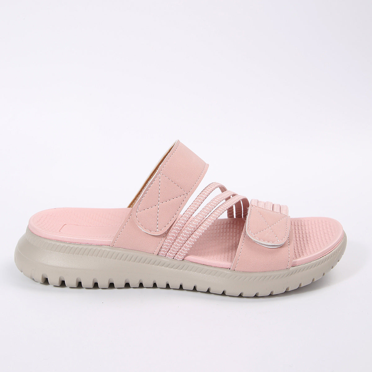 Damen bequeme Slipper mit verstellbarem Riemendesign und rutschfester Sohle R&B