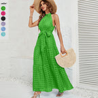 Damen Maxikleid mit elegantem Halterneck und luftigen Rüschen R&B