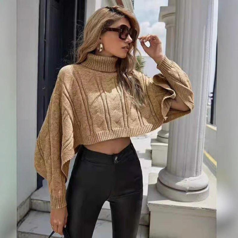 Damen Kuscheliger Pullover mit hohem Kragen und großzügigem Schnitt R&B