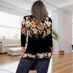 Damen Bluse mit floralen Mustern und V-Ausschnitt R&B