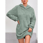 Damen Kuscheliger Oversize-Hoodiekleid aus weichem Fleece R&B