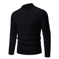 Herren Strickpullover mit modernem Zopfmuster und hohem Kragen R&B