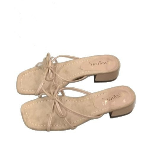 Damen elegante Riemchen-Pantoletten mit modischem Schnitt und bequemer Sohle R&B