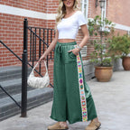 Damen Weite Freizeithose mit buntem Seitenstreifen R&B