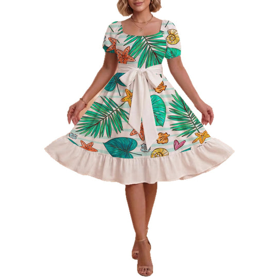 Damen Kleid mit tailliertem Schnitt und verspieltem Blumenmuster R&B