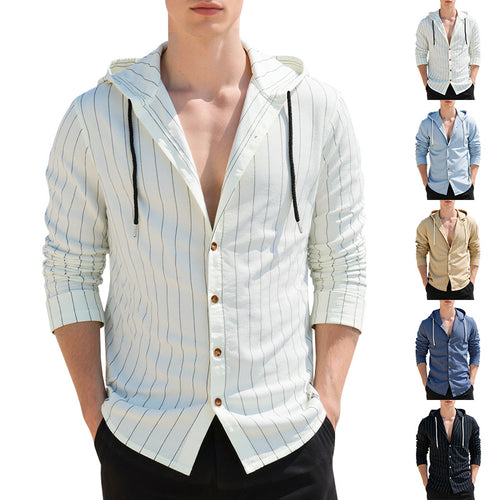 Herren modische Hemdjacke mit Kapuze und strukturiertem Design R&B
