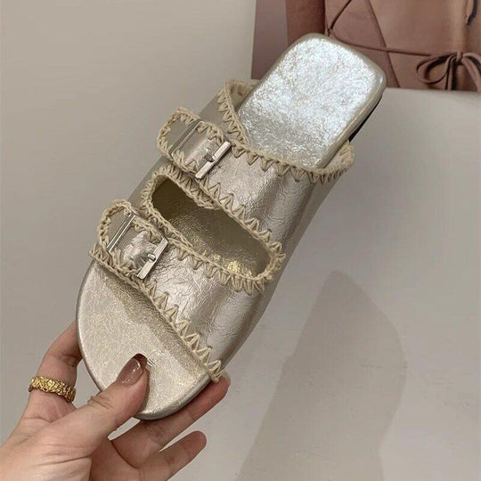 Damen bequeme Zehentrenner-Sandalen mit modischem Riemendesign R&B