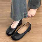Damen elegante Ballerinas mit komfortablem Blockabsatz und modischem Falten-Design R&B