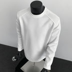 Herren nan taillierter Rundhals-Sweater aus dichtem Sweatstoff mit flachen Ziernähten und Raglanärmeln R&B