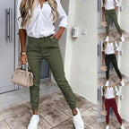 Damen bequeme Chinohose mit elastischem Bund R&B