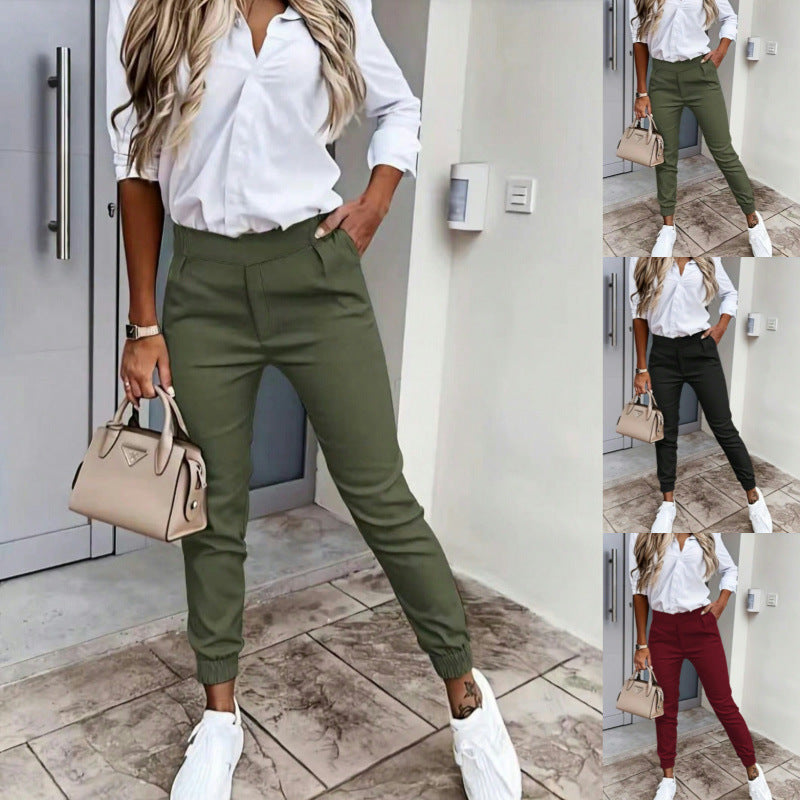 Damen bequeme Chinohose mit elastischem Bund R&B