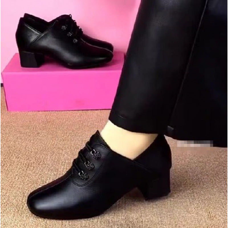 Damen elegante Schnürschuhe mit tiefem Blockabsatz und modischem Design R&B