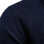 Herren Polo-Pullover mit strukturiertem Diamantmuster und klassischem Kragen