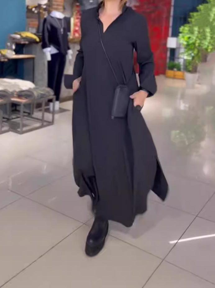 Damen Hemdkleid mit praktischen Seitentaschen und fließendem Schnitt R&B