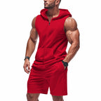 Herren Sportliches Kapuzenset mit kurzer Hose und praktischen Taschen