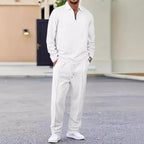 Herren Sportliches Relaxed-Fit Freizeitset mit Stehkragen R&B