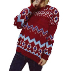 Damen festlicher Strickpullover mit nordischem Muster R&B