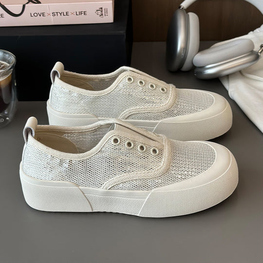 Damen Sportliche Sneakers mit atmungsaktivem Netzmaterial und modischem Plateau R&B
