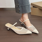 Damen Slingback Mules mit Netzdesign R&B