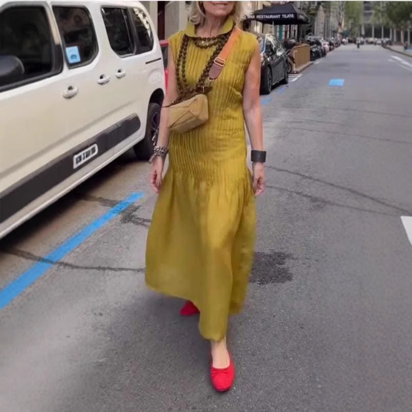 Damen Polo-Maxi-Kleid mit lässigem Schnitt und strukturierter Textur R&B