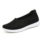 Damen bequeme Slip-On Sneakers mit atmungsaktiver Strickoberfläche R&B