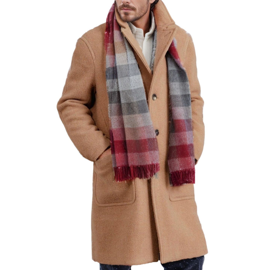 Herren eleganter und wärmer Wintermantel mit doppelter Knopfleiste und praktischen Taschen R&B