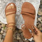 Damen geflochtene Riemchen-Sandalen mit komfortabler Fußbettung R&B