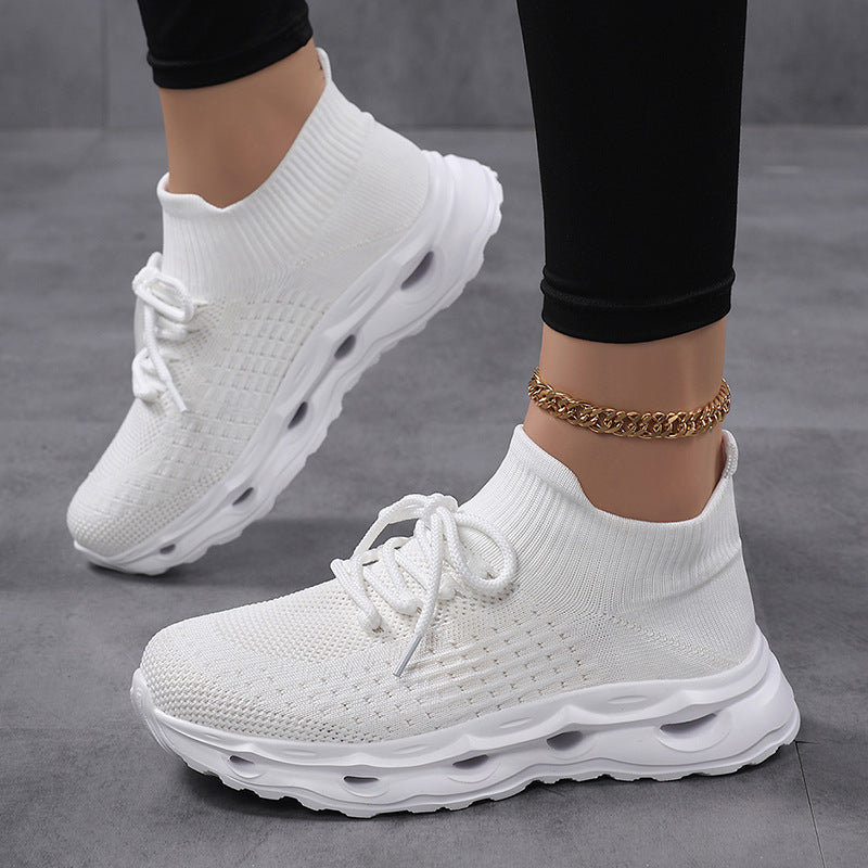 Damen Sportliche Knit Sneakers mit atmungsaktivem Obermaterial und flexibler Sohle