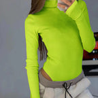 Damen Langärmliges Oberteil mit hohem Kragen und modernen Cut-Outs R&B