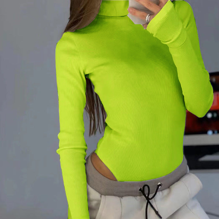 Damen Langärmliges Oberteil mit hohem Kragen und modernen Cut-Outs R&B