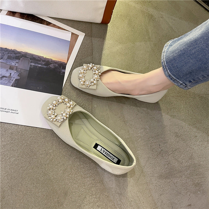 Damen Ballerinas mit perlenbesetztem Dekor EB