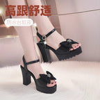 Damen elegante Plateau-Sandalen mit Schleifen-Detail und modischem Riemendesign R&B