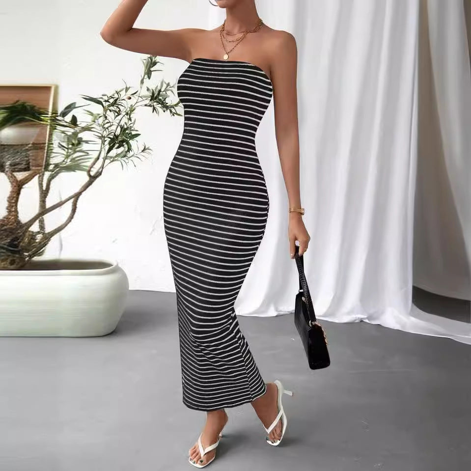 Damen Maxikleid im trendigen Streifenlook R&B