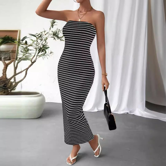 Damen Maxikleid im trendigen Streifenlook R&B