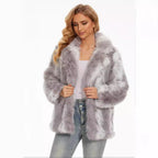 Damen Fuzzy Oversized Jacke R&B