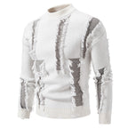 Herren moderner Strickpullover mit trendigen Fransen und einzigartigem Design R&B