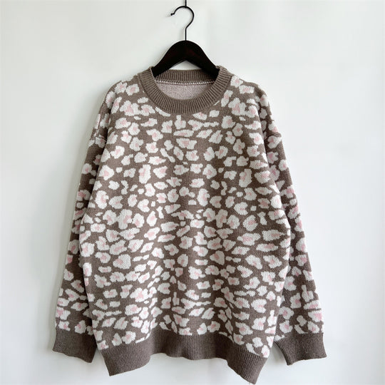 Damen legerer Pullover mit tierischem Muster R&B