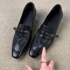 Damen elegante Loafers mit modischer Schnallenverzierung