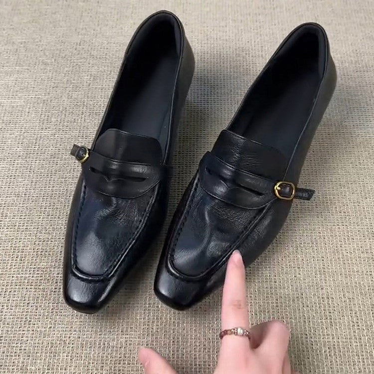Damen elegante Loafers mit modischer Schnallenverzierung