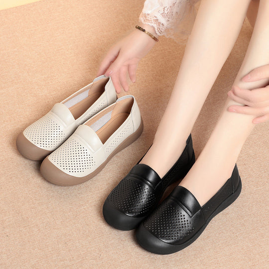 Damen bequeme Slip-On Schuhe mit atmungsaktivem Lochdesign und rutschfester Sohle R&B