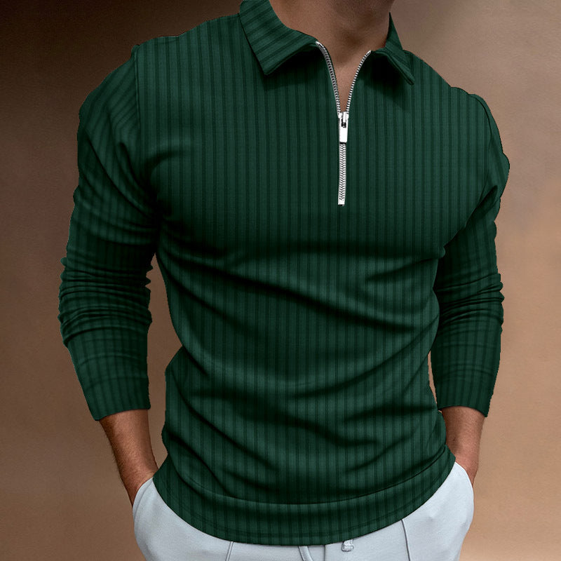 Herren modischer Poloshirt mit Reißverschluss R&B