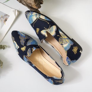 Damen Ballerinas mit eleganter Tweed-Oberfläche R&B