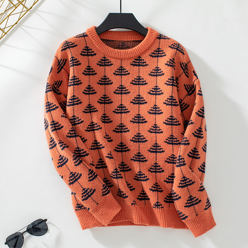 Damen Strickpullover mit verspieltem Baumdesign und weichem Material R&B