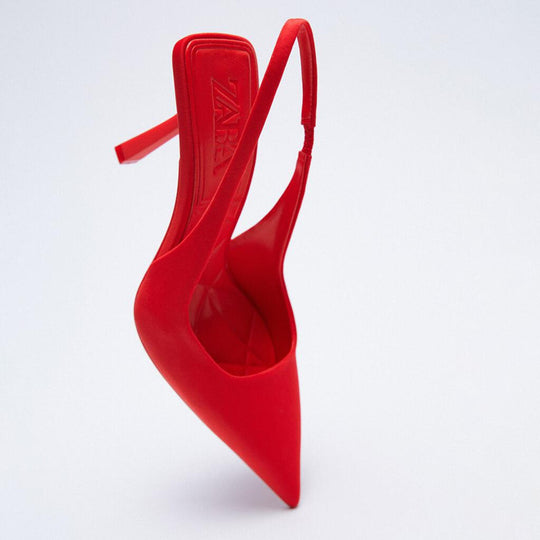 Damen elegante Slingback-Pumps mit spitzem Zehenbereich und hohem Absatz R&B