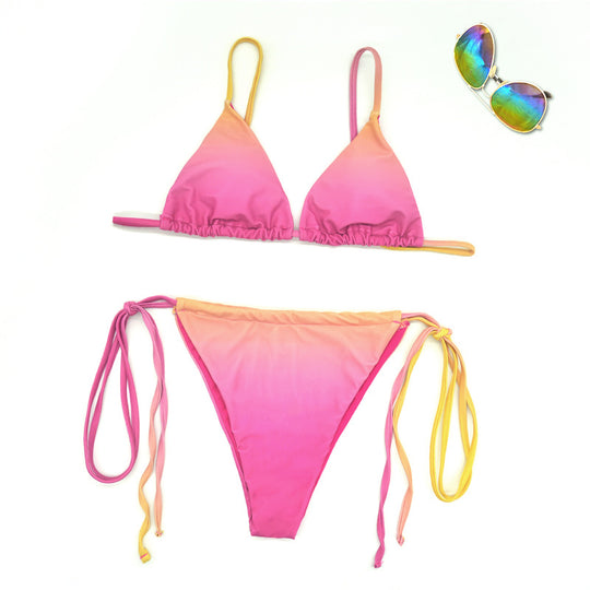Damen Triangel-Bikini mit trendigem Ombre-Design R&B