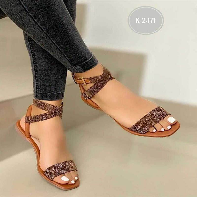 Damen Riemensandalen mit verstellbarem Kreuzriemen und funkelnden Akzenten R&B