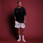 Damen Sportliche Mesh-Shorts mit trendigem Flammenmuster R&B