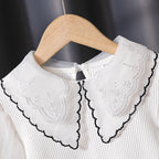 Mädchen modische Bluse mit eleganten Tüllärmeln und kunstvoller Spitzenverzierung R&B