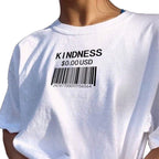 Damen T-Shirt mit kreativem Barcode-Design R&B